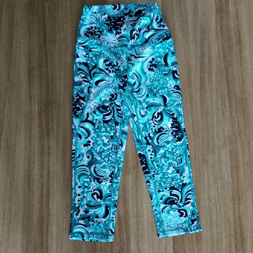 Lilly Pulitzer Blue and Black Leggings Athletic Bottoms